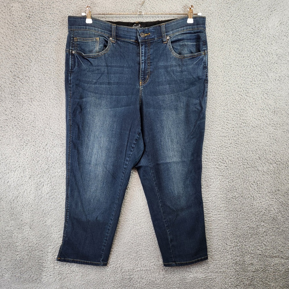 Earl Sexy Shaper Capri Jeans‎ Womens 18W (Measures 36x22.5) Dark Wash Denim
